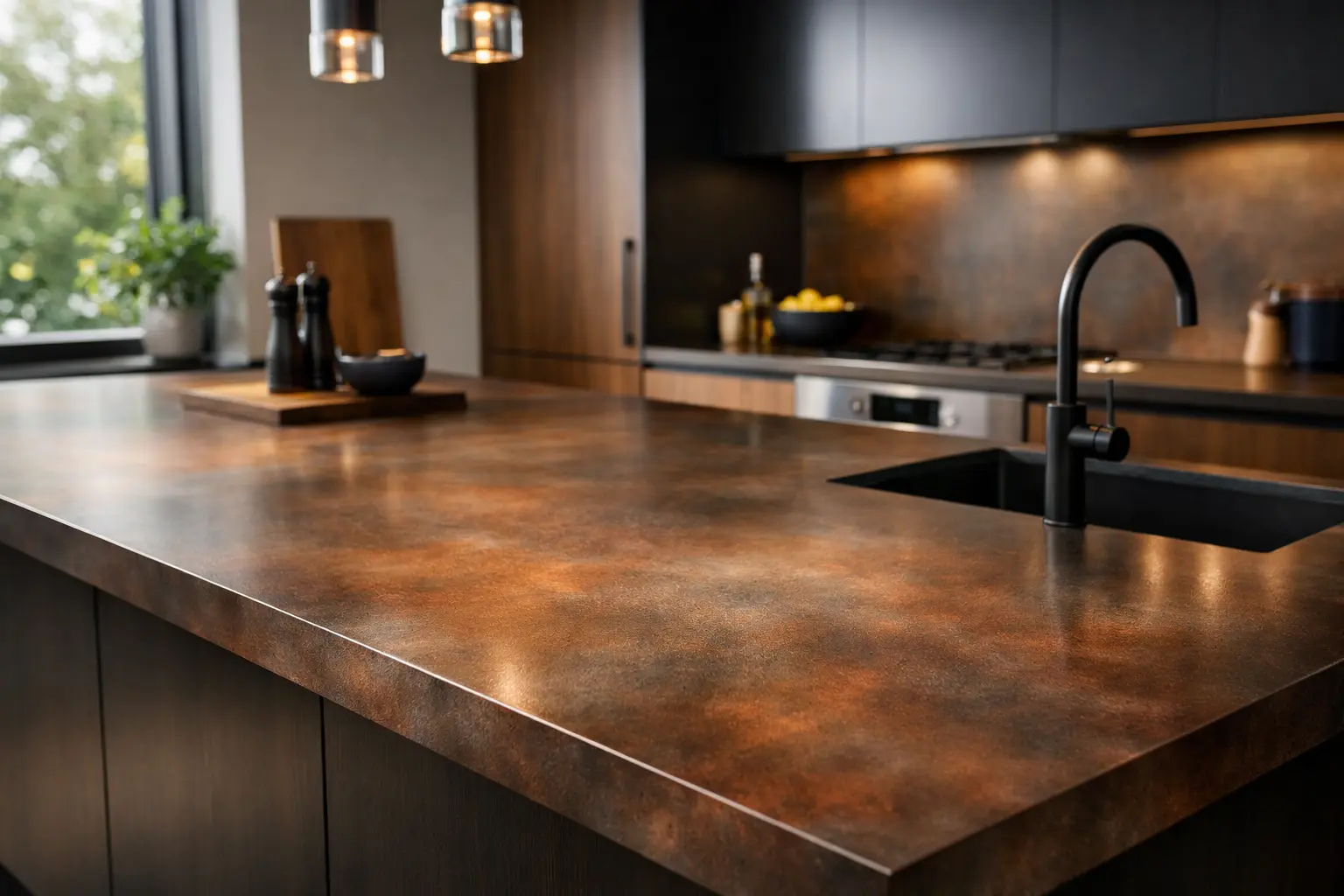 Metaallook Keramiek Keukenblad